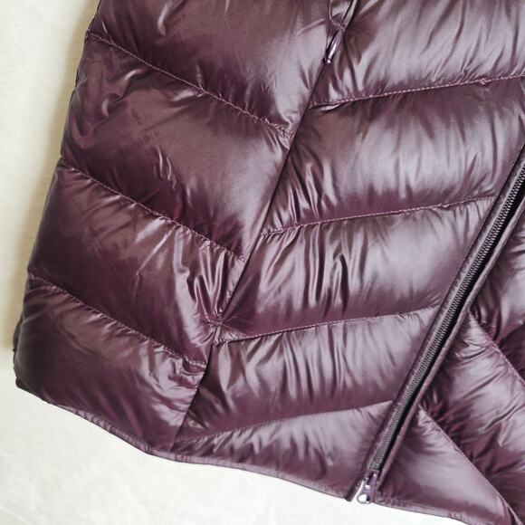 J.jill Down Burgundy Small long length Vest with Zip & Side Zip. Warm Soft Comfy - Picture 16 of 16